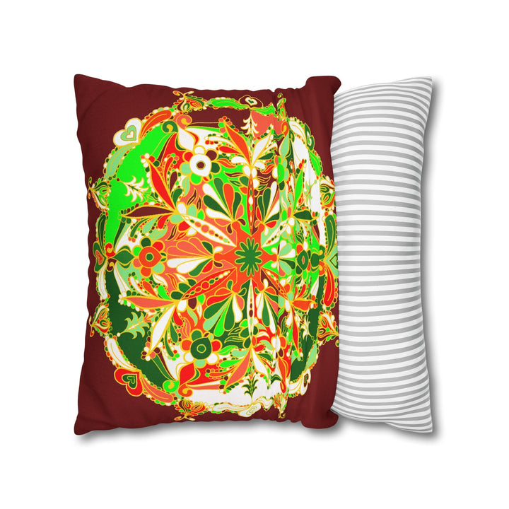 Christmas pillowcase for bed - Spun Polyester Square Pillowcase Mandala Art - Original Fine Art - Hand - drawn - Blululi