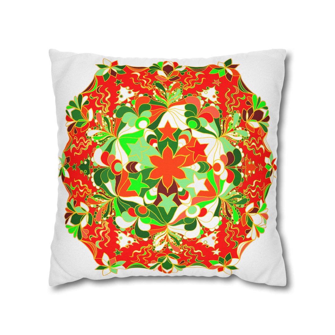 Christmas pillowcase for bed - Spun Polyester Square Pillowcase Mandala Art - Original Fine Art - Hand - drawn - Blululi