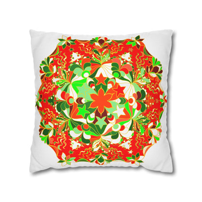 Christmas pillowcase for bed - Spun Polyester Square Pillowcase Mandala Art - Original Fine Art - Hand - drawn - Blululi