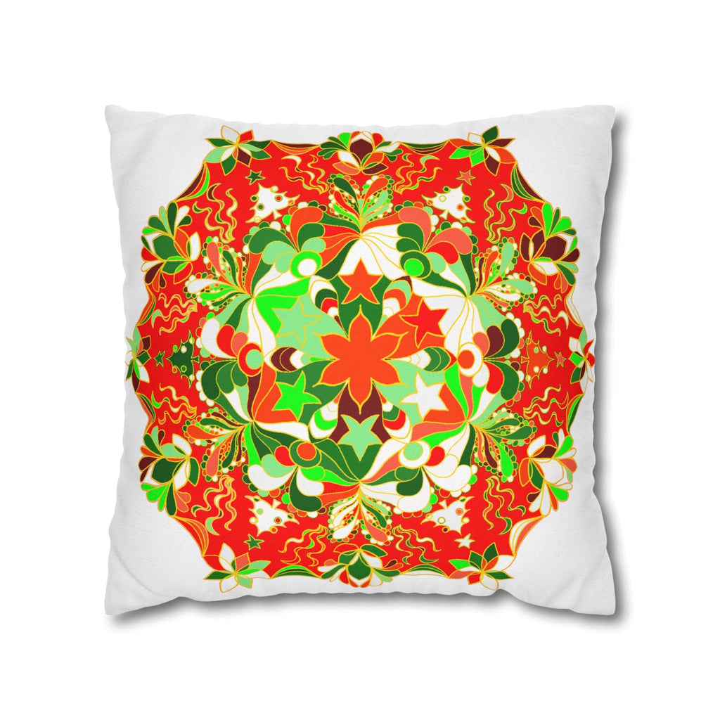 Christmas pillowcase for bed - Spun Polyester Square Pillowcase Mandala Art - Original Fine Art - Hand - drawn - Blululi