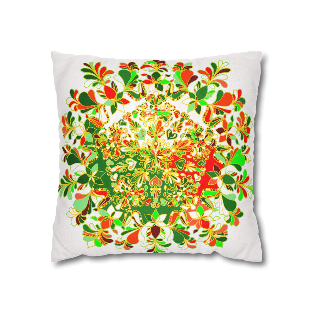 Christmas pillowcase for bed - Spun Polyester Square Pillowcase Mandala Art - Original Fine Art - Hand - drawn - Blululi