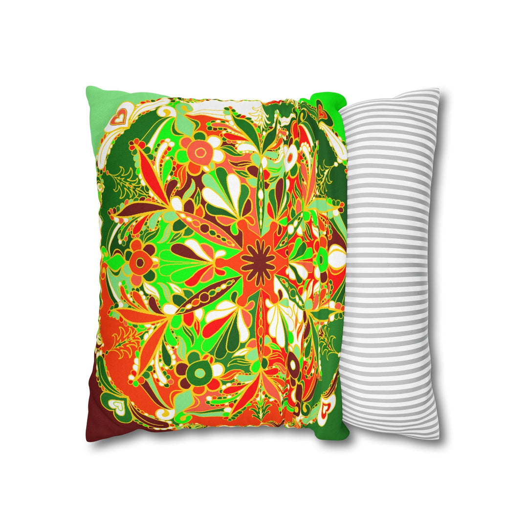 Christmas pillowcase for bed - Spun Polyester Square Pillowcase Mandala Art - Original Fine Art - Hand - drawn - Blululi