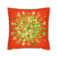 Christmas pillowcase for bed - Spun Polyester Square Pillowcase Mandala Art - Original Fine Art - Hand - drawn - Blululi