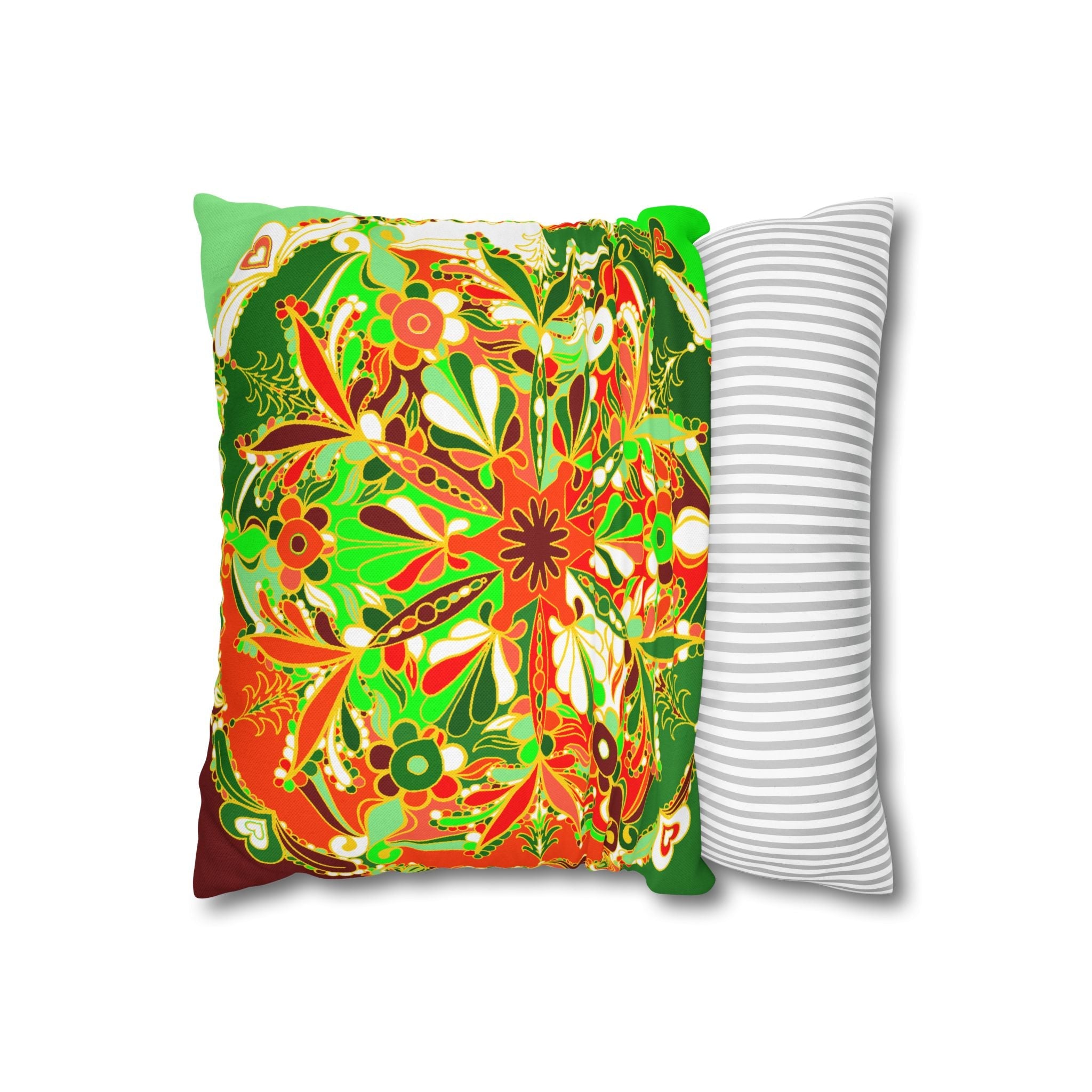 Christmas pillowcase for bed - Spun Polyester Square Pillowcase Mandala Art - Original Fine Art - Hand - drawn - Blululi