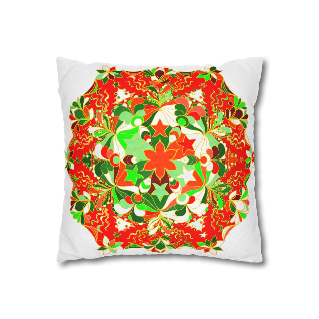 Christmas pillowcase for bed - Spun Polyester Square Pillowcase Mandala Art - Original Fine Art - Hand - drawn - Blululi