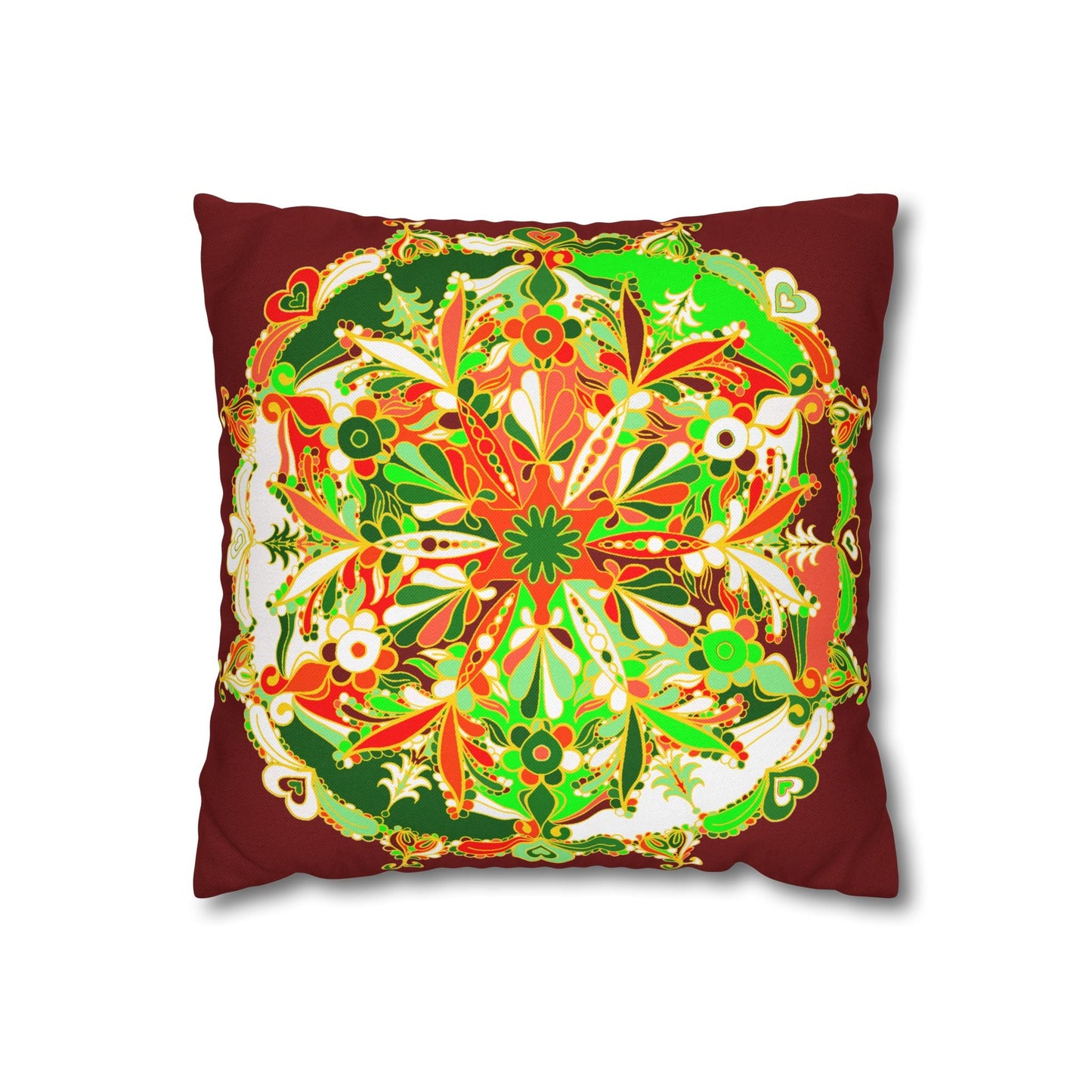 Christmas pillowcase for bed - Spun Polyester Square Pillowcase Mandala Art - Original Fine Art - Hand - drawn - Blululi