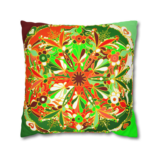 Christmas pillowcase for bed - Spun Polyester Square Pillowcase Mandala Art - Original Fine Art - Hand - drawn - Blululi