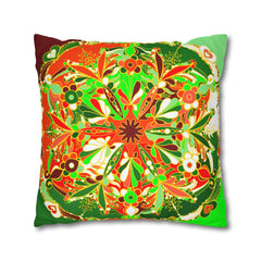 Christmas pillowcase for bed - Spun Polyester Square Pillowcase Mandala Art - Original Fine Art - Hand - drawn - Blululi