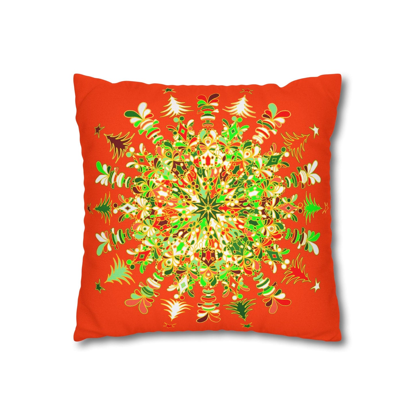 Christmas pillowcase for bed - Spun Polyester Square Pillowcase Mandala Art - Original Fine Art - Hand - drawn - Blululi