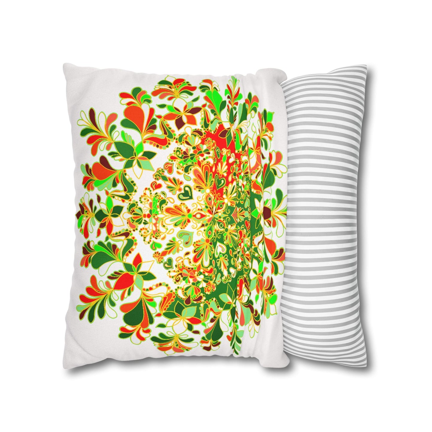 Christmas pillowcase for bed - Spun Polyester Square Pillowcase Mandala Art - Original Fine Art - Hand - drawn - Blululi