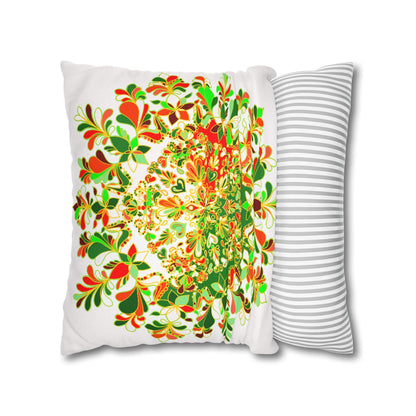 Christmas pillowcase for bed - Spun Polyester Square Pillowcase Mandala Art - Original Fine Art - Hand - drawn - Blululi