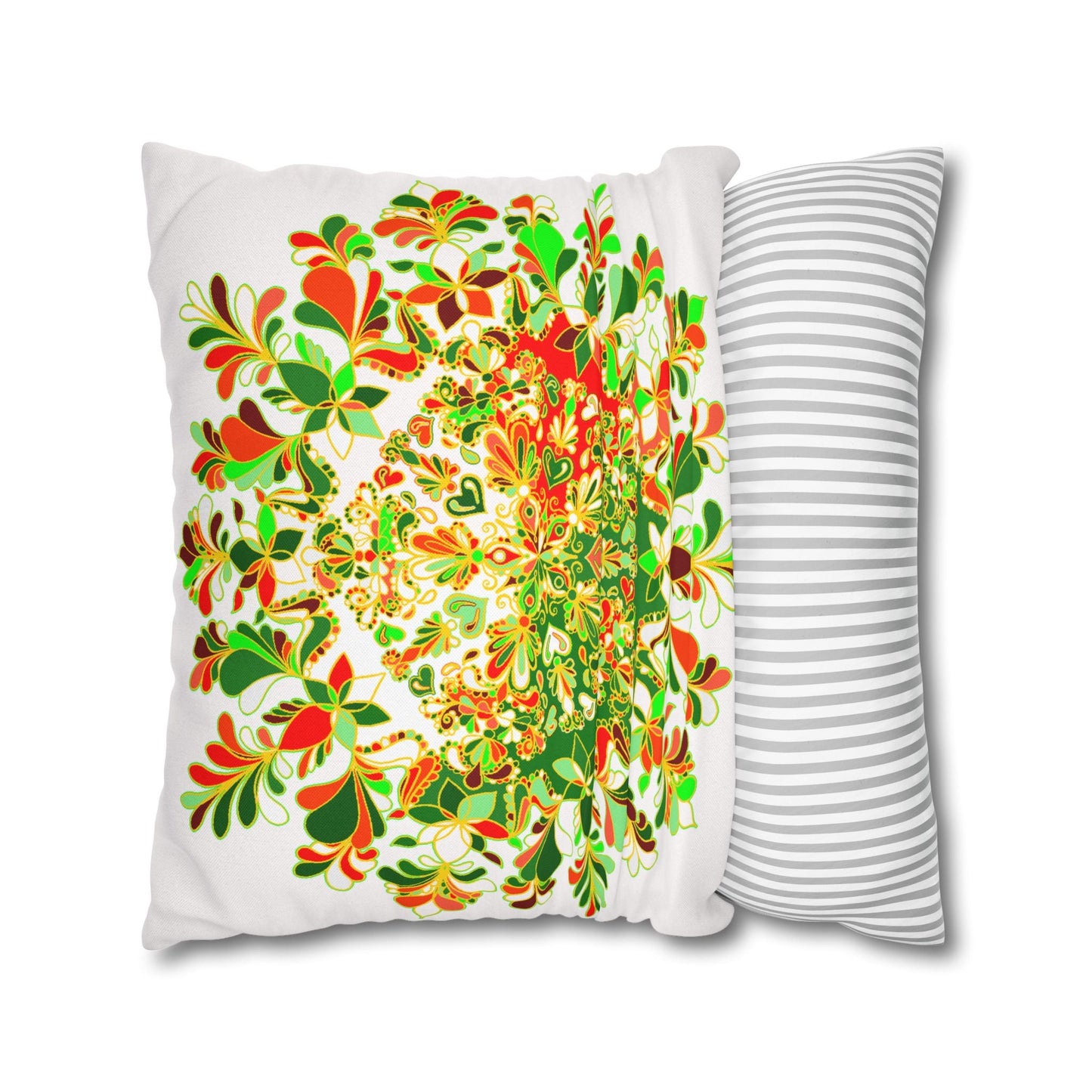 Christmas pillowcase for bed - Spun Polyester Square Pillowcase Mandala Art - Original Fine Art - Hand - drawn - Blululi