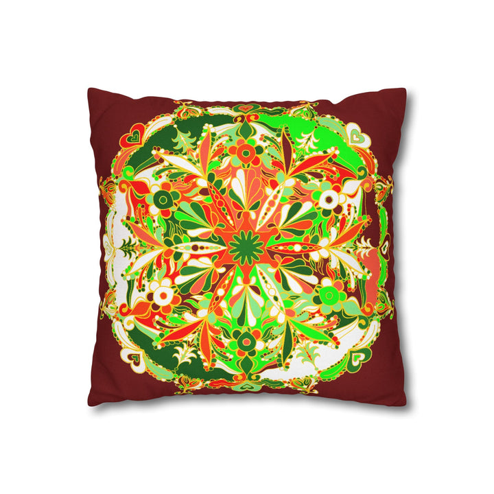 Christmas pillowcase for bed - Spun Polyester Square Pillowcase Mandala Art - Original Fine Art - Hand - drawn - Blululi