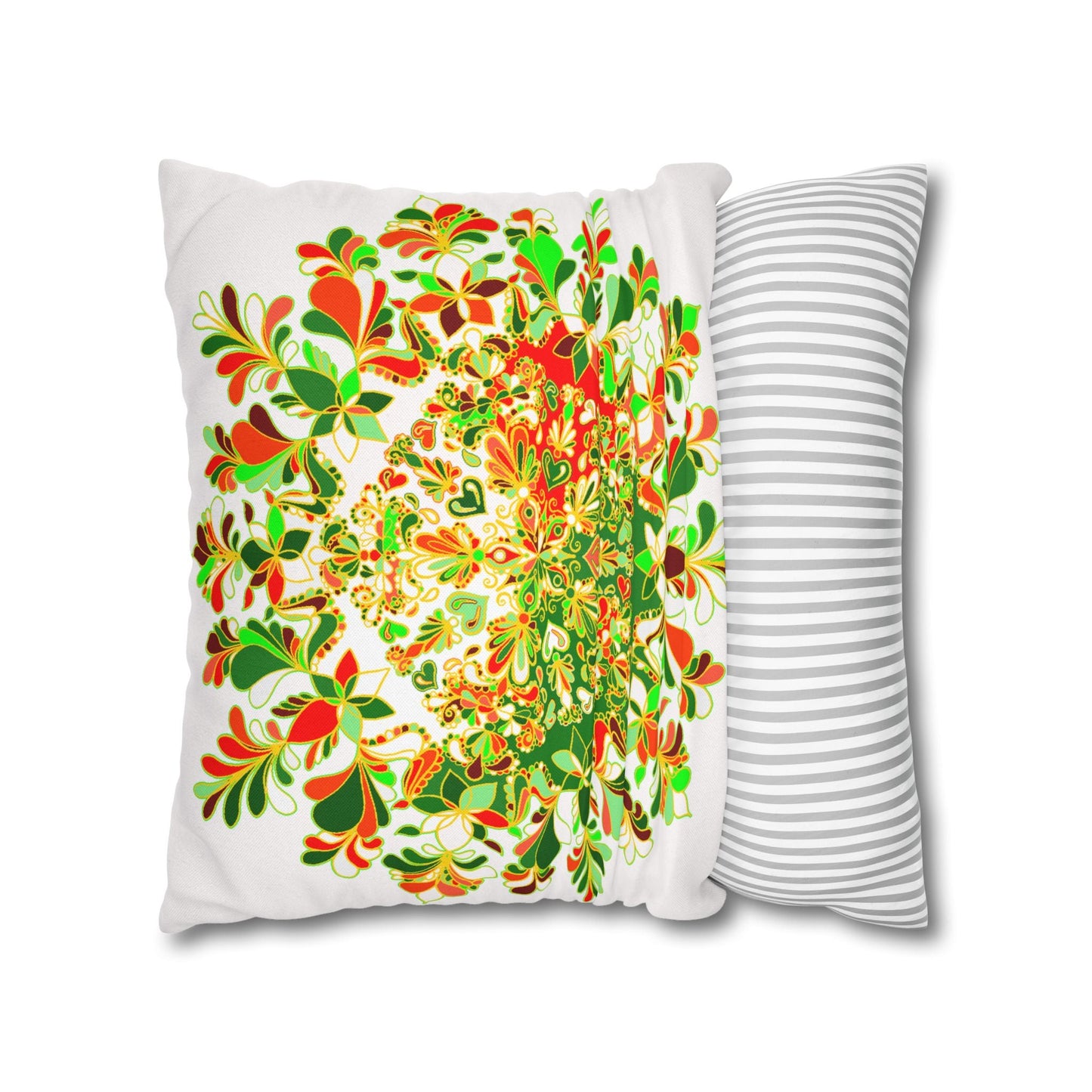 Christmas pillowcase for bed - Spun Polyester Square Pillowcase Mandala Art - Original Fine Art - Hand - drawn - Blululi