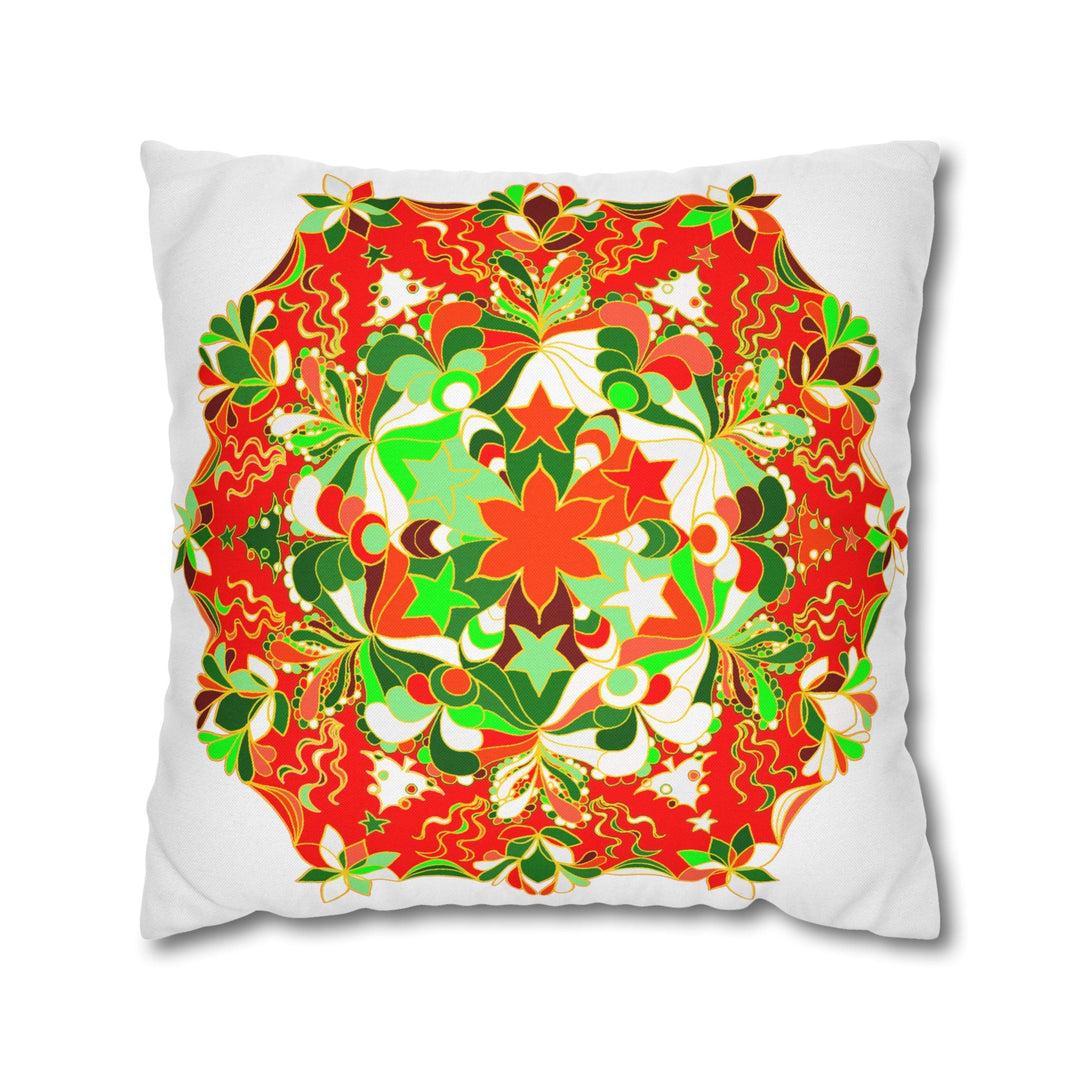 Christmas pillowcase for bed - Spun Polyester Square Pillowcase Mandala Art - Original Fine Art - Hand - drawn - Blululi