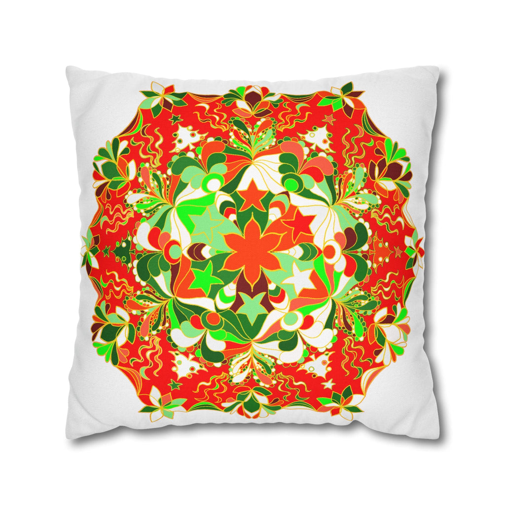 Christmas pillowcase for bed - Spun Polyester Square Pillowcase Mandala Art - Original Fine Art - Hand - drawn - Blululi