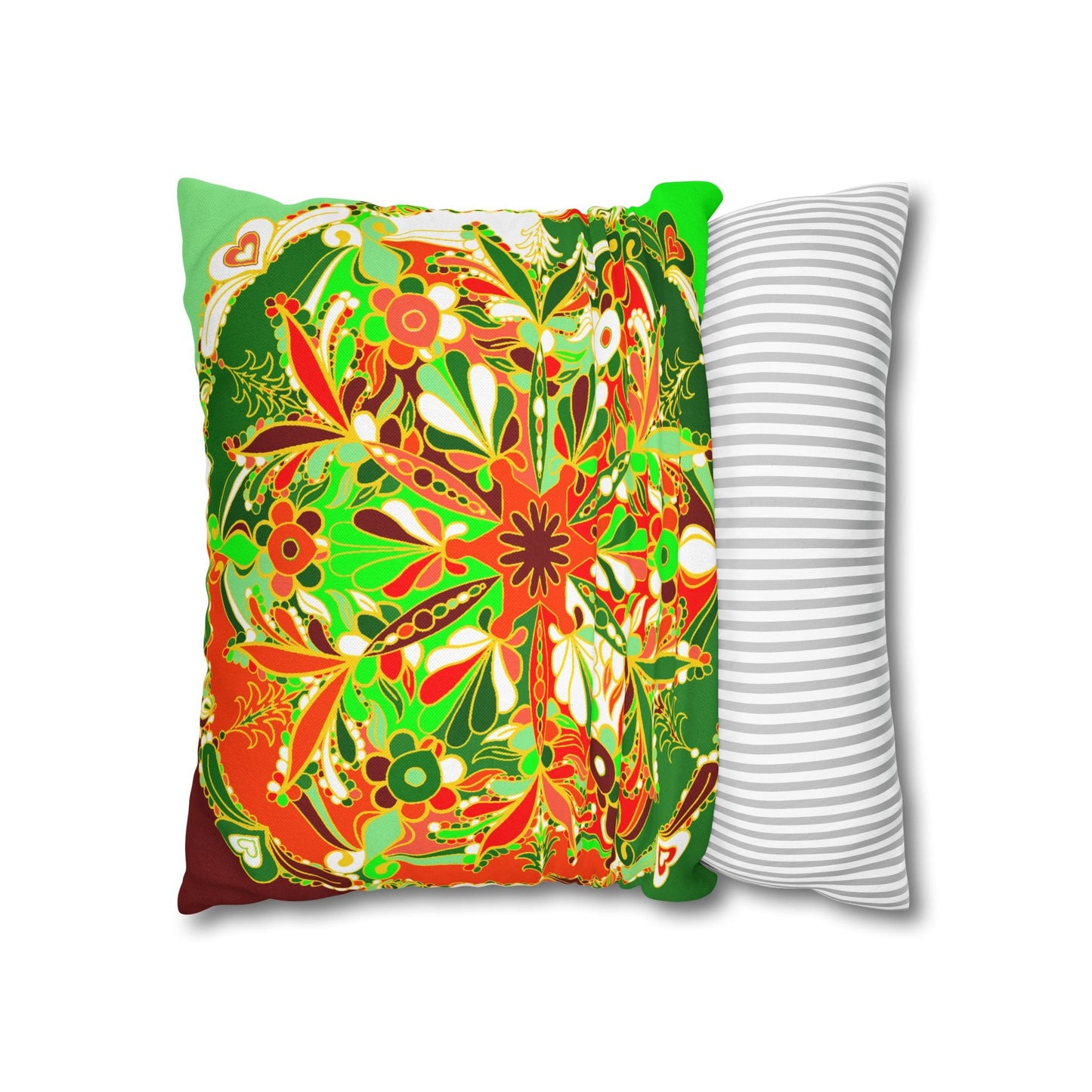 Christmas pillowcase for bed - Spun Polyester Square Pillowcase Mandala Art - Original Fine Art - Hand - drawn - Blululi