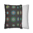Christmas pillowcase for bed - Spun Polyester Square Pillowcase Mandala Art - Original Fine Art - Hand - drawn, Dark Gray - Blululi