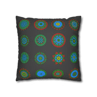 Christmas pillowcase for bed - Spun Polyester Square Pillowcase Mandala Art - Original Fine Art - Hand - drawn, Dark Gray - Blululi