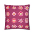 Christmas pillowcase for bed - Spun Polyester Square Pillowcase Mandala Art - Original Fine Art - Hand - drawn, Dark Hot Pink - Blululi