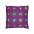 Christmas pillowcase for bed - Spun Polyester Square Pillowcase Mandala Art - Original Fine Art - Hand - drawn, Dark Magenta - Blululi