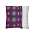 Christmas pillowcase for bed - Spun Polyester Square Pillowcase Mandala Art - Original Fine Art - Hand - drawn, Dark Purple - Blululi