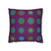 Christmas pillowcase for bed - Spun Polyester Square Pillowcase Mandala Art - Original Fine Art - Hand - drawn, Dark Purple - Blululi