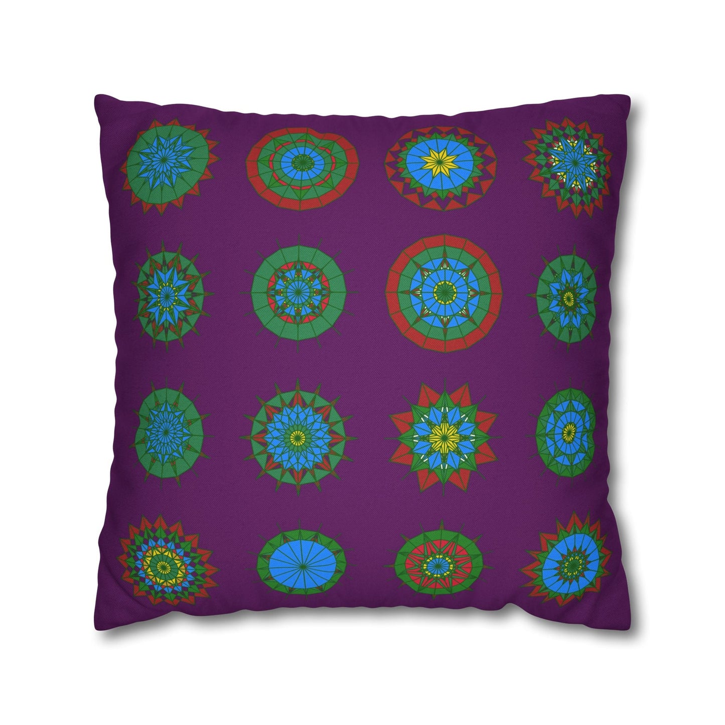 Christmas pillowcase for bed - Spun Polyester Square Pillowcase Mandala Art - Original Fine Art - Hand - drawn, Dark Purple - Blululi