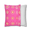 Christmas pillowcase for bed - Spun Polyester Square Pillowcase Mandala Art - Original Fine Art - Hand - drawn, Hot Pink - Blululi