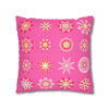 Christmas pillowcase for bed - Spun Polyester Square Pillowcase Mandala Art - Original Fine Art - Hand - drawn, Hot Pink - Blululi