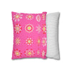 Christmas pillowcase for bed - Spun Polyester Square Pillowcase Mandala Art - Original Fine Art - Hand - drawn, Hot Pink - Blululi