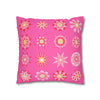 Christmas pillowcase for bed - Spun Polyester Square Pillowcase Mandala Art - Original Fine Art - Hand - drawn, Hot Pink - Blululi