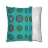 Christmas pillowcase for bed - Spun Polyester Square Pillowcase Mandala Art - Original Fine Art - Hand - drawn, Light Sea Green - Blululi