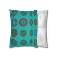 Christmas pillowcase for bed - Spun Polyester Square Pillowcase Mandala Art - Original Fine Art - Hand - drawn, Light Sea Green - Blululi