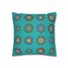 Christmas pillowcase for bed - Spun Polyester Square Pillowcase Mandala Art - Original Fine Art - Hand - drawn, Light Sea Green - Blululi