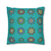 Christmas pillowcase for bed - Spun Polyester Square Pillowcase Mandala Art - Original Fine Art - Hand - drawn, Light Sea Green - Blululi