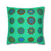 Christmas pillowcase for bed - Spun Polyester Square Pillowcase Mandala Art - Original Fine Art - Hand - drawn, Medium Aquamarine - Blululi