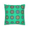 Christmas pillowcase for bed - Spun Polyester Square Pillowcase Mandala Art - Original Fine Art - Hand - drawn, Medium Aquamarine - Blululi