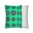 Christmas pillowcase for bed - Spun Polyester Square Pillowcase Mandala Art - Original Fine Art - Hand - drawn, Medium Aquamarine - Blululi