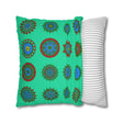 Christmas pillowcase for bed - Spun Polyester Square Pillowcase Mandala Art - Original Fine Art - Hand - drawn, Medium Aquamarine - Blululi