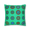 Christmas pillowcase for bed - Spun Polyester Square Pillowcase Mandala Art - Original Fine Art - Hand - drawn, Medium Aquamarine - Blululi