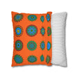 Christmas pillowcase for bed - Spun Polyester Square Pillowcase Mandala Art - Original Fine Art - Hand - drawn, Orange - Red - Blululi