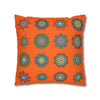 Christmas pillowcase for bed - Spun Polyester Square Pillowcase Mandala Art - Original Fine Art - Hand - drawn, Orange - Red - Blululi