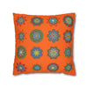 Christmas pillowcase for bed - Spun Polyester Square Pillowcase Mandala Art - Original Fine Art - Hand - drawn, Orange - Red - Blululi