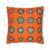 Christmas pillowcase for bed - Spun Polyester Square Pillowcase Mandala Art - Original Fine Art - Hand - drawn, Orange - Red - Blululi