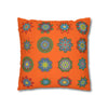 Christmas pillowcase for bed - Spun Polyester Square Pillowcase Mandala Art - Original Fine Art - Hand - drawn, Orange - Red - Blululi