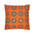 Christmas pillowcase for bed - Spun Polyester Square Pillowcase Mandala Art - Original Fine Art - Hand - drawn, Orange - Red - Blululi