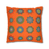 Christmas pillowcase for bed - Spun Polyester Square Pillowcase Mandala Art - Original Fine Art - Hand - drawn, Orange - Red - Blululi