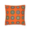 Christmas pillowcase for bed - Spun Polyester Square Pillowcase Mandala Art - Original Fine Art - Hand - drawn, Orange - Red - Blululi