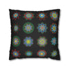 Christmas pillowcase for bed - Spun Polyester Square Pillowcase Mandala Art - Original Fine Art - Hand - drawn, Rich Black - Blululi